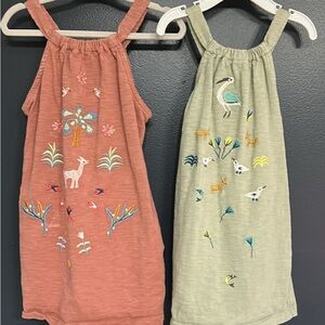 Tea Collection Kids Dresses in Coral and Sage